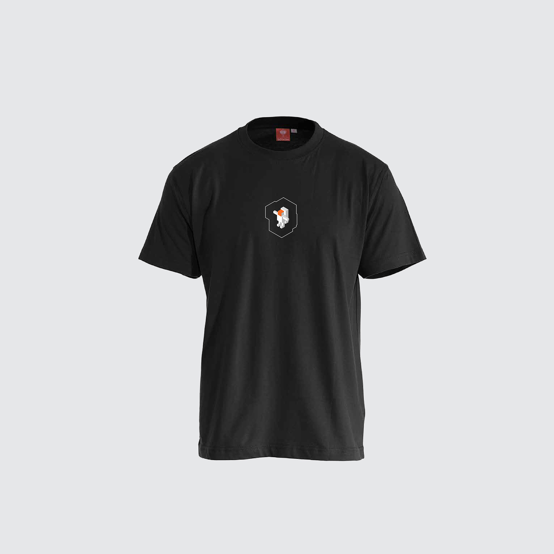 A visualisation of an example of t-shirt heat tranfer graphic, featuring the INO astronaut.
